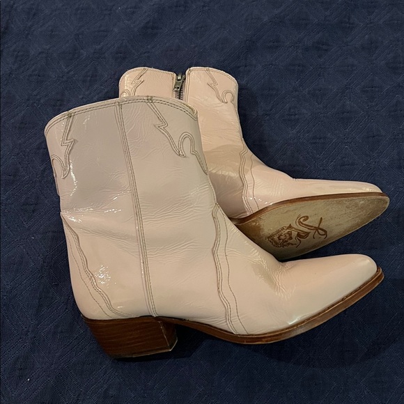 🤠 Free People Western Ankle Booties Pink Size Ladies 39 / 8.5 - Picture 7 of 15